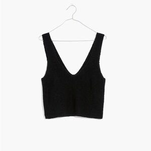 Madewell Black Knit V-Neck Crop Top